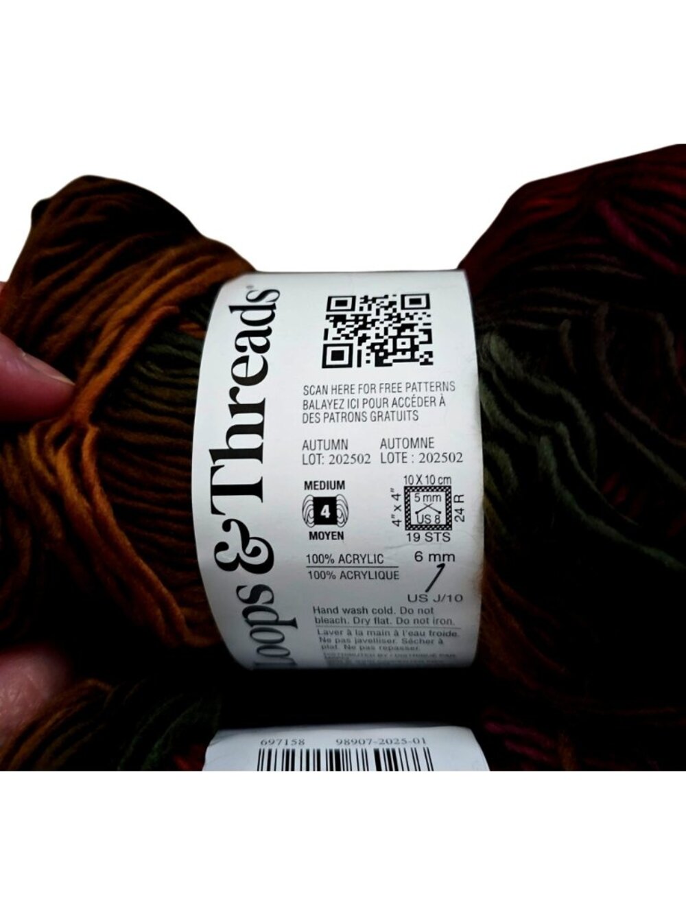 2 Skeins of Loops & Threads Facets Autumn Multicolor 100% Acrylic Yarn Medium 4 - Picture 3 of 4